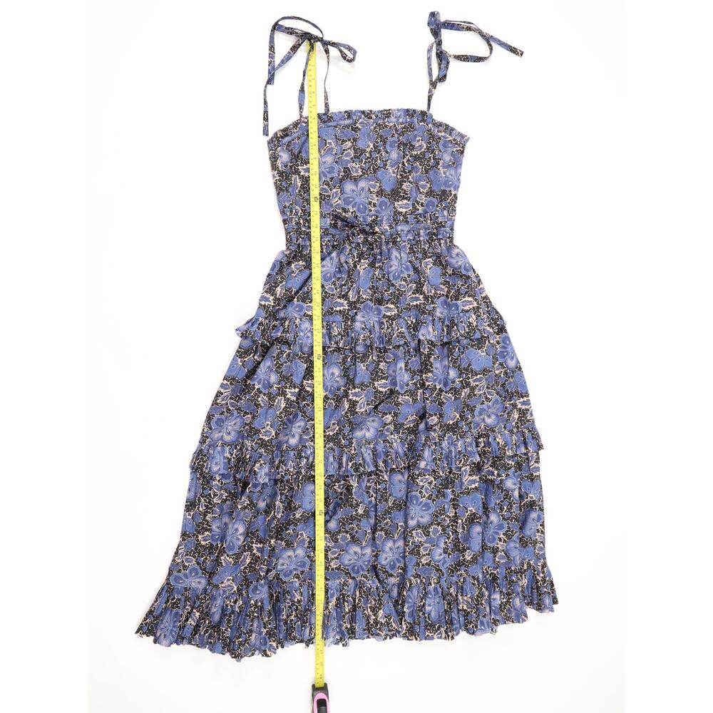 Rare Boho Luxe Ulla Johnson Capsule Collection Tiered Blue Floral Maxi Dress 6 - Picture 13 of 16